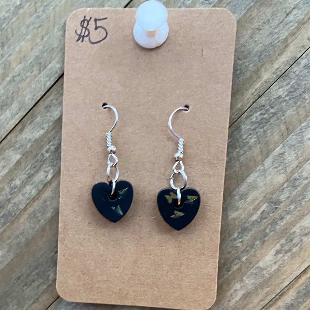 Black Heart Earrings